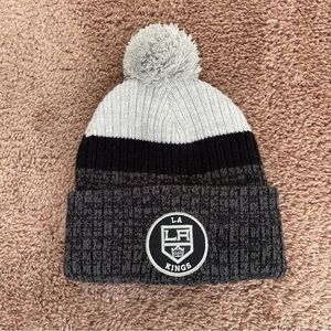 LA Kings Pom-Pom Beanie - Black and Gray